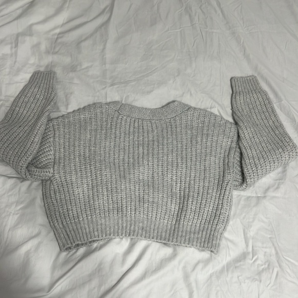 GARAGE gray crochet sweater - Picture 2 of 2